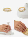 Anello Fascia "Sparkle & Shine" con Cristalli Bianchi