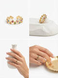 Anello Multi-Pietre Arcobaleno "Eternity" -