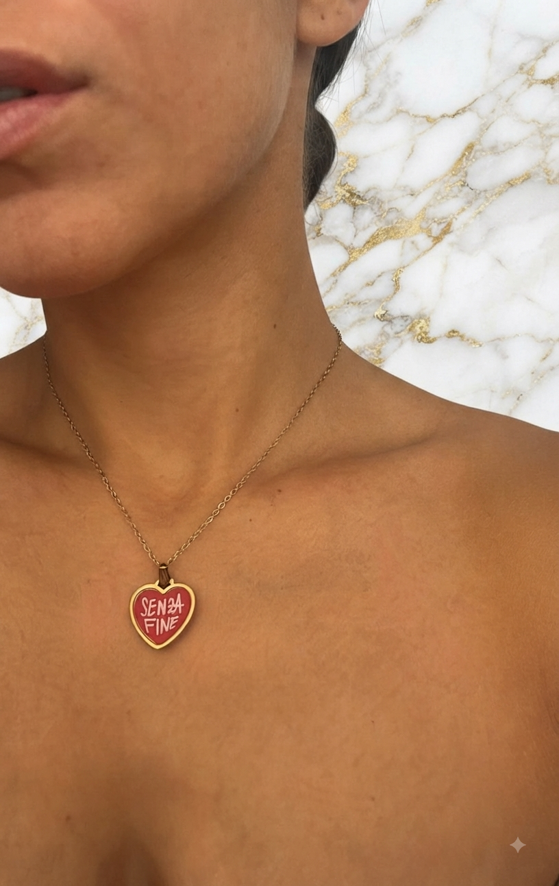 Collana Girocollo con Ciondolo Cuore "Senza Fine"