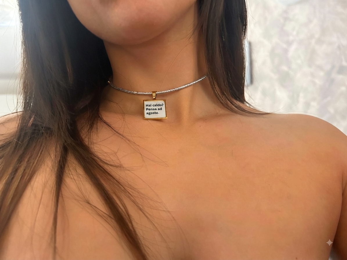 Girocollo Magnetico "Proposta d'Agosto" - Choker Argento con Ciondolo